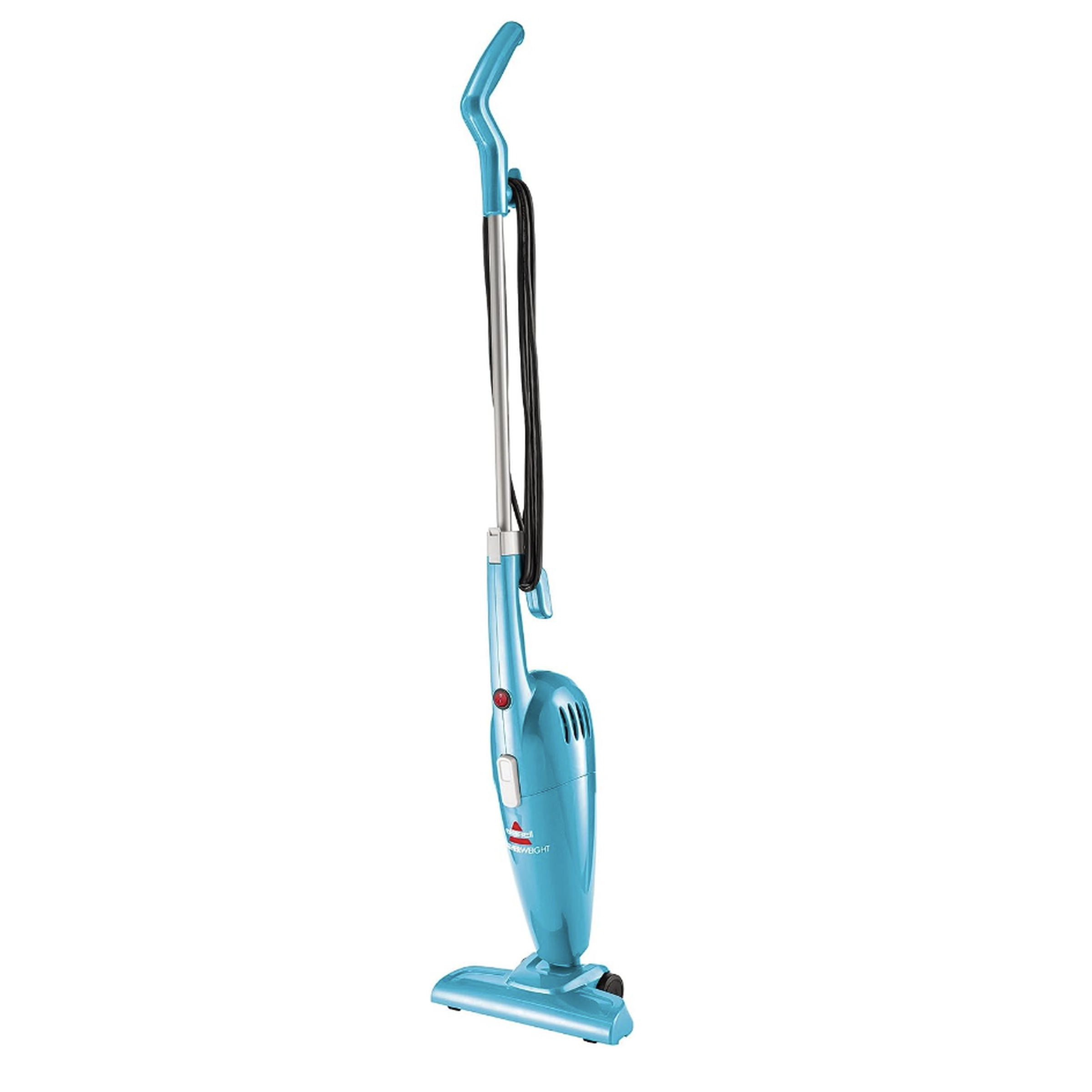 Blue vacuum cleaner.