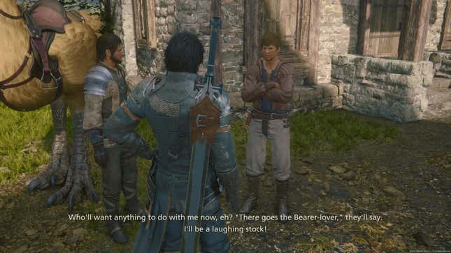 An NPC in a side quest says 